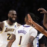 LeBron James et les Lakers ont mis fin à une série de 11 défaites face à Denver samedi KEYSTONE/AP/Mark J. Terrill